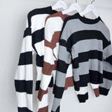 ニットトップス ボーダー柄 ニットソー レディース シンプル セーター | shoppinggo | 詳細画像18 