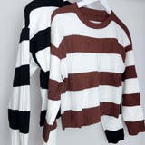 ニットトップス ボーダー柄 ニットソー レディース シンプル セーター | shoppinggo | 詳細画像19 