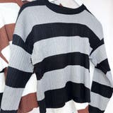 ニットトップス ボーダー柄 ニットソー レディース シンプル セーター | shoppinggo | 詳細画像20 