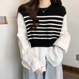 ニットセーター ニット切り替え シャツ | shoppinggo | 詳細画像5 