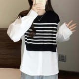 ニットセーター ニット切り替え シャツ | shoppinggo | 詳細画像8 