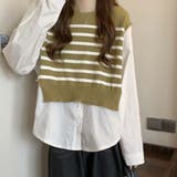 ニットセーター ニット切り替え シャツ | shoppinggo | 詳細画像13 