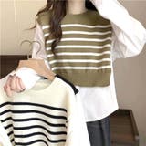 ニットセーター ニット切り替え シャツ | shoppinggo | 詳細画像17 