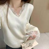 ニットセーター レース切り替え ニットソーレディース | shoppinggo | 詳細画像7 