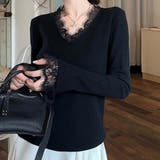 ニットセーター レース切り替え ニットソーレディース | shoppinggo | 詳細画像17 