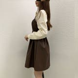 フレアキャミワンピース ジャンパ―スカート フェイクレザーワンピース | shoppinggo | 詳細画像4