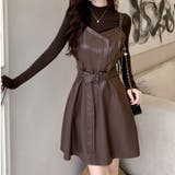 フレアキャミワンピース ジャンパ―スカート フェイクレザーワンピース | shoppinggo | 詳細画像10