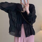 ブラック | シアーカーディガン 透け感 UV対策 | shoppinggo
