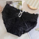 ブラック | レースショーツ 花柄 リボン | shoppinggo