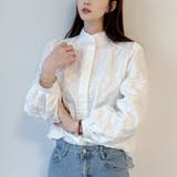 ホワイト | 新作パフスリーブ ブラウストップス 長袖 | shoppinggo