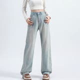 ラインストーンデニムパンツ ビジュジーパン ベルボトム | shoppinggo | 詳細画像5 