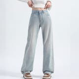 ラインストーンデニムパンツ ビジュジーパン ベルボトム | shoppinggo | 詳細画像6 