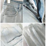 ラインストーンデニムパンツ ビジュジーパン ベルボトム | shoppinggo | 詳細画像17 