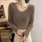 ニットセーター Vネック シャギーニット | shoppinggo | 詳細画像9