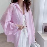 ピンク | シャツカーディガン 透け感 UV対策 | shoppinggo