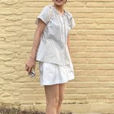 半袖ブラウス レディース ストライプ柄 | shoppinggo | 詳細画像3
