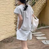半袖ブラウス レディース ストライプ柄 | shoppinggo | 詳細画像5
