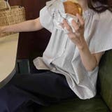 半袖ブラウス レディース ストライプ柄 | shoppinggo | 詳細画像8