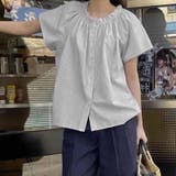 半袖ブラウス レディース ストライプ柄 | shoppinggo | 詳細画像9