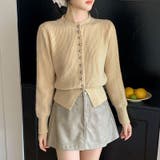 ベージュ | ニットセーター レディース ボダン付き | shoppinggo