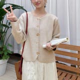 ニットカーディガン リボンボタン ニットセーター | shoppinggo | 詳細画像3 