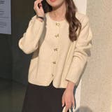 ニットカーディガン リボンボタン ニットセーター | shoppinggo | 詳細画像13 