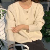 アイボリー | ニットカーディガン リボンボタン ニットセーター | shoppinggo