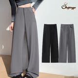 ワイドパンツ スラックス タックワイドパンツ | shoppinggo | 詳細画像1 