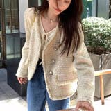 ジャケット ツイード柄 ノーカラー | shoppinggo | 詳細画像4 