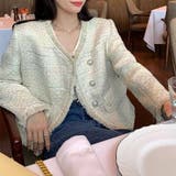 ジャケット ツイード柄 ノーカラー | shoppinggo | 詳細画像5 