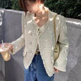 ジャケット ツイード柄 ノーカラー | shoppinggo | 詳細画像7 