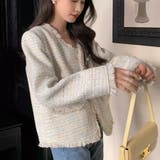 ジャケット ツイード柄 ノーカラー | shoppinggo | 詳細画像9 