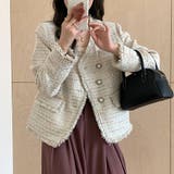 ジャケット ツイード柄 ノーカラー | shoppinggo | 詳細画像12 