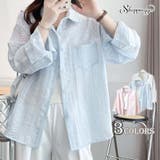 シャツカーディガン 3Dフラワープリント 透け感 | shoppinggo | 詳細画像1 