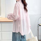 シャツカーディガン 3Dフラワープリント 透け感 | shoppinggo | 詳細画像10 