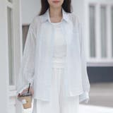 シャツカーディガン 3Dフラワープリント 透け感 | shoppinggo | 詳細画像17 