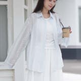 シャツカーディガン 3Dフラワープリント 透け感 | shoppinggo | 詳細画像19 