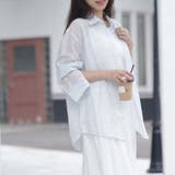 シャツカーディガン 3Dフラワープリント 透け感 | shoppinggo | 詳細画像22 