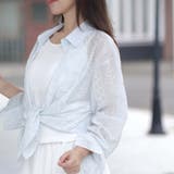 シャツカーディガン 3Dフラワープリント 透け感 | shoppinggo | 詳細画像33 