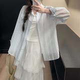 シャツカーディガン 3Dフラワープリント 透け感 | shoppinggo | 詳細画像53 