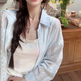 シャツカーディガン 3Dフラワープリント 透け感 | shoppinggo | 詳細画像54 