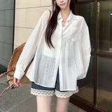 シャツカーディガン 3Dフラワープリント 透け感 | shoppinggo | 詳細画像58 