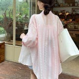 シャツカーディガン 3Dフラワープリント 透け感 | shoppinggo | 詳細画像64 