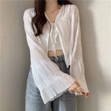 サマーカーディガン 透かし編み Vネックカーディガン | shoppinggo | 詳細画像3 