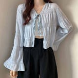 ブルー | サマーカーディガン 透かし編み Vネックカーディガン | shoppinggo