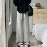 裏起毛パンツ 千鳥格子 ワイドパンツ | shoppinggo | 詳細画像7 