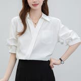 Vネック シャツ ブラウス | shoppinggo | 詳細画像12