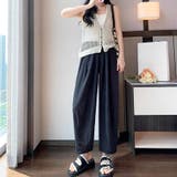 ブラック | ワイドパンツ サマーパンツ 夏服 | shoppinggo