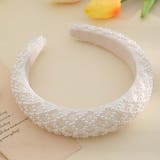 ホワイト | カチューシャ パール 幅広 | shoppinggo
