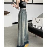 ワイドデニムパンツ ハイウエスト シンプルデニム | shoppinggo | 詳細画像6 